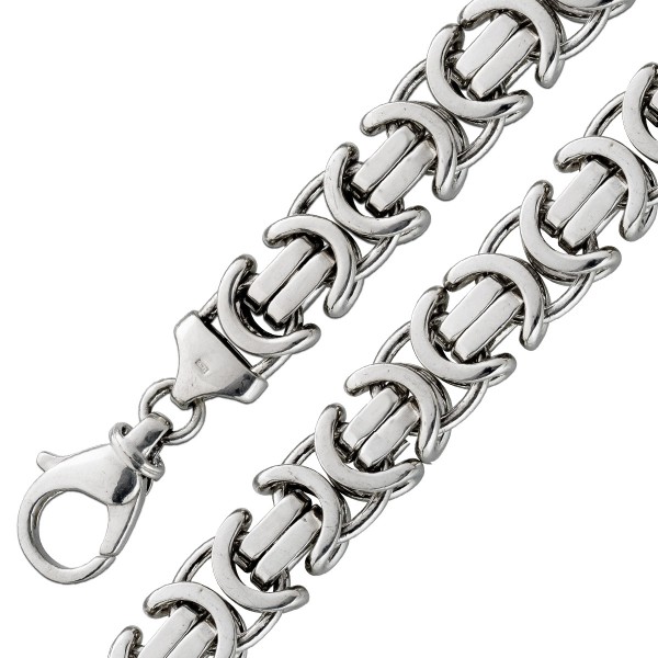 Königskette flach massiv poliert Sterling Silber 925 55cm Herrenkette