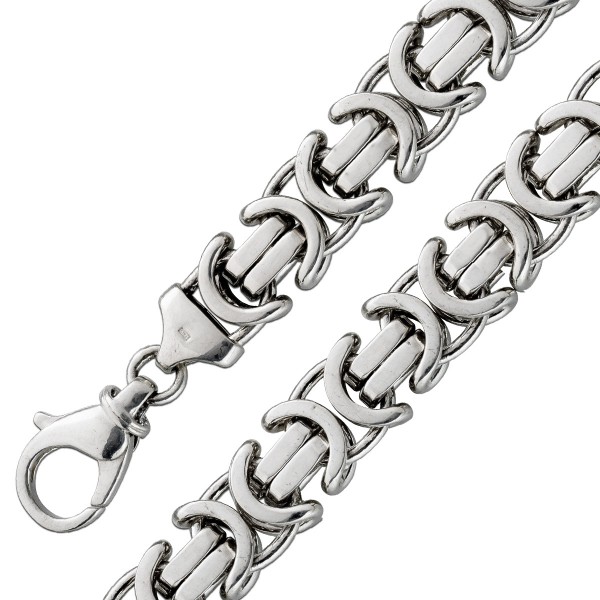 Halskette – Königskette Sterling Silber 925 massivste Ausführung poliert flache Herrenkette