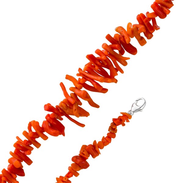 Antike Korallenkette in Astform orange rotem Ton natürlichen Merkmalen