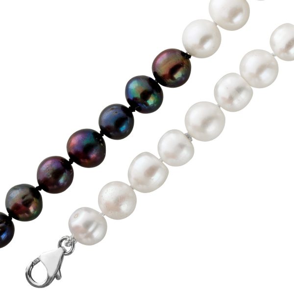 Perlenkette 10 mm Ming Perlen Black&White Design