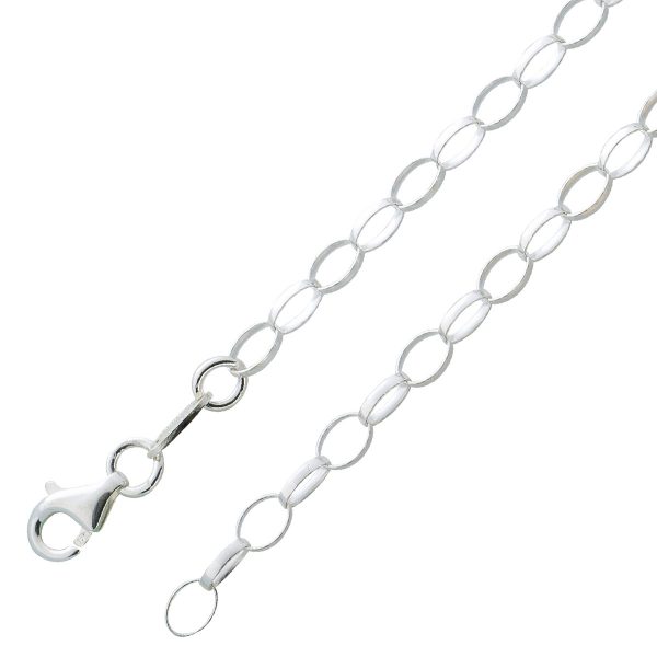 Silberkette Charmskette Schiffsankerkette Armband Halskette Silber 925 4mm poliert