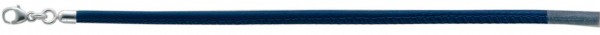 Lederband – Aufwendig genähtes Lederband in blau mit stabilem Karabinerverschluß aus echtem Silber Sterlingsilber 925/-, erhältlich in den Längen 42 oder 47cm. Stärke ca. 2 mm – zum Hammerpreis aus Stuttgart und in absoluter Premiumqualität bei Ihrem Juwe