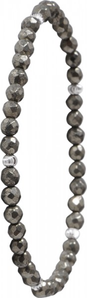 Trendiges dehnbares Chalkopyritarmband auch Kupferkies genannt mit 5 Zwischenteilen in Silber Sterlingsilber 925/-. Länge 18-21cm, Durchmesser Armband 4mm. Premiumqualität zum günstigen Preis aus Stuttgart.