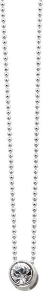 Trendige Kugelkette poliertem Silber Sterlingsilber 925/-, mit einem funkelnden Zirkonia 42 cm lang