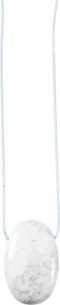 Beauty-Set, weißer Magnesit Edelsteinkette 42 cm mit Balanceöl Glassenheit