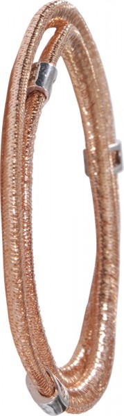 Armband Silber Sterlingsilber 925/-, dehnbar, rosévergoldet 2-reihig tragbar, 18 Zirkonia