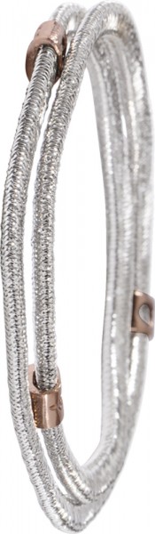 Dehnbares, flexibles Strech-Armband in Silber Sterlingsilber 925/-, teils rosé-vergoldet 18 Zirkonia