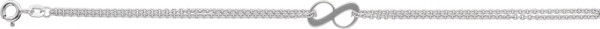 Armband/Halscollier 2-reihig in Silber Sterlingsilber 925/-, in 17cm 42 cm + 2cm Verlängerungskette, Unendlichkeitszeichen, rhodiniert