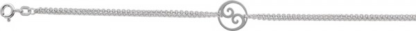 Armband/Collier in poliertem Silber Sterlingsilber 925/-, in 17cm 42 cm  + 2 cm Verlängerungskette, rhodiniert