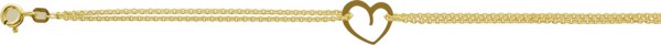 Herz Collier bzw. Armband 2-reihig in Silber Sterlingsilber 925/-, vergoldet in 17cm 42 cm +2cm Verlängerungskette