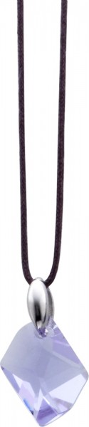 Kette 43+7cm Verlängerungin Silber Sterlingsilber 925/-Textilband schwarz mitSwarovski Elements Anhänger