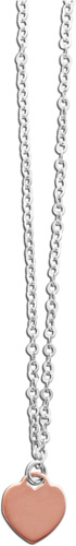 Collier in Silber Sterlingsilber 925/- mit Herzanhänger,   42 cm
