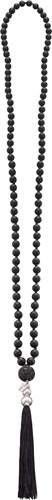 NAHU NAN-POLARIS-01Kette Onyx 80cm, Kristallkugel schwarz, Quaste inschwarz