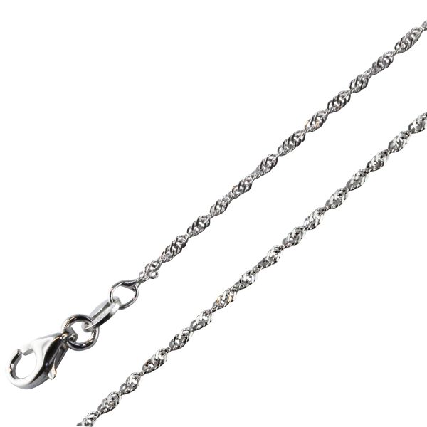 Singapurkette Kordelkette Halskette Herrenkette Silbercollier Sterling Silber 925/- 2mm