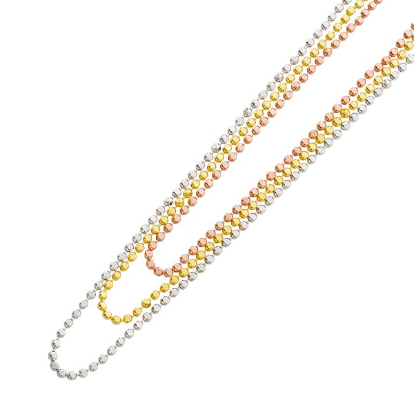 Collierkette – 3-reihig – Sterling Silber 925 rosé gold vergoldet