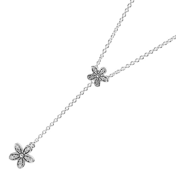 PANDORA SALE – Halskette 590540CZ Kette mit Anhänger Glanzvolle Gänseblümchen Silber 925