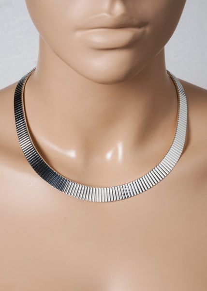 Silber Statement Halskette Silber 925 Kleopatra Stil Damen 44cm