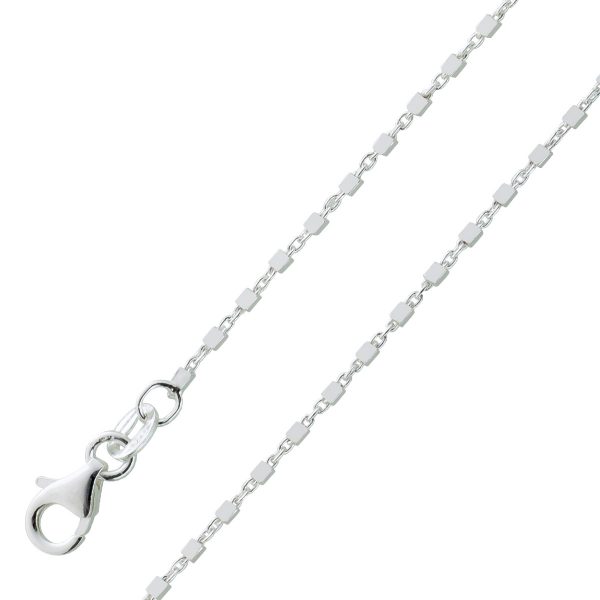 Halskette Sterling Silber 925 Würfelkette poliert rhodiniert