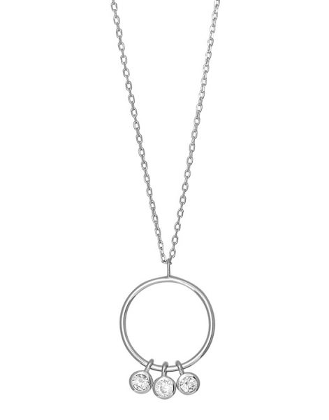 JOANLI NOR Halskette EMMYNOR 245 138 Silberkette Zirkoniakette Silber rhodiniert, 42+3cm