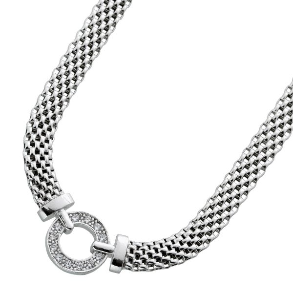 Schlangenkette 3×6,1mm Silber 925 Zirkonia rhodiniert Kette Damenkette