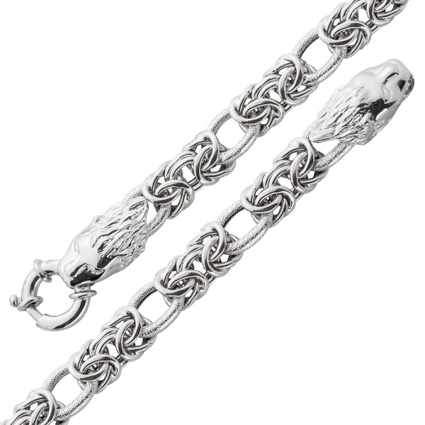 Silberarmband Königskettenarmband Herrenarmband Löwenarmband flach Sterling Silber 925