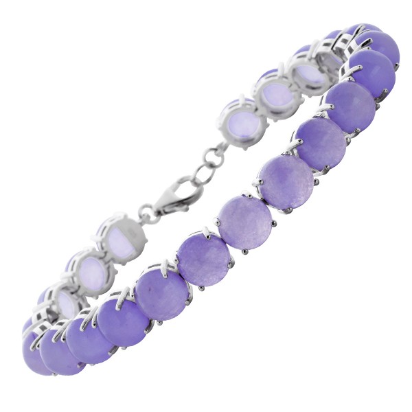 Lila Edelsteinarmband  Silber 925 fliederfarbener Jade violettes Armband