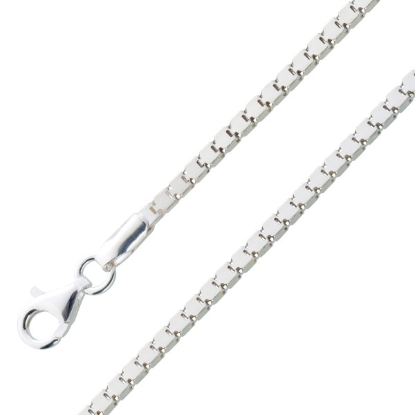 Venezianer Kette Silber 925 halbmassiv Damenkette Herrenkette rechteckig