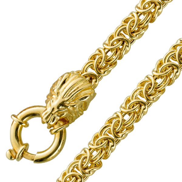 Löwenkopf Armband Königskette Silber 925 vergoldet