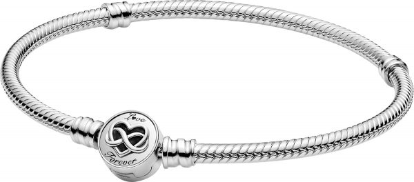 Pandora Moments Armband 599365C00 Heart Infinity Clasp Snake Silber 925