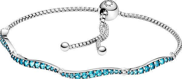 Pandora SALE Armband Silber 925 Blue Wavy Slider Bracelet Freundschaftsarmband Pandora Sommer Kollektion 2021 599436C01