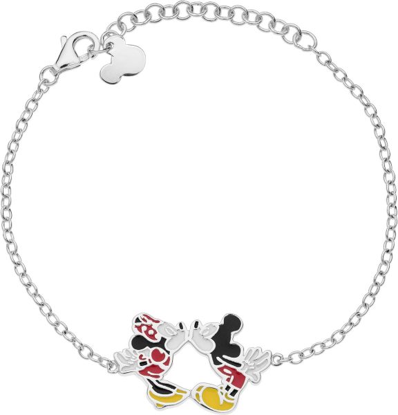 Disney Minnie und Mickey Mouse Armband Silber 925 schwarz, rot, gelbe Emailles