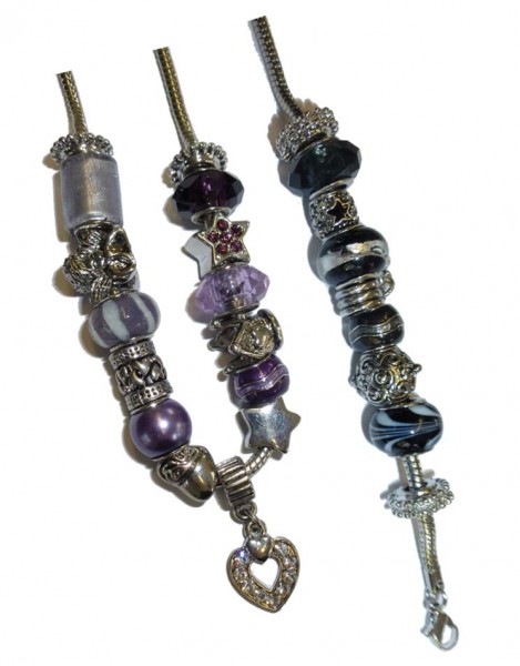 Crystal Blue Beadsammelset  22 Beads, 1 Beads-Modekette und Armband