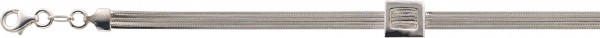 Armband/ eckige Schlangenkette aus echtem Silber Sterlingsilber 925/- in 19cm Länge, 5-reihig (Stärke 5x 0,9mm)  besetzt mit einem Hochglanzpoliertem quadratischem Element. Mit stabilem Karabinerverschluss. Sehr edel in der Verarbeitung und ein absolutes